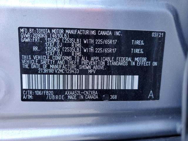 Photo 14 from auction – 2021 TOYOTA RAV4 LE with VIN 2T3H1RFV2MC129433