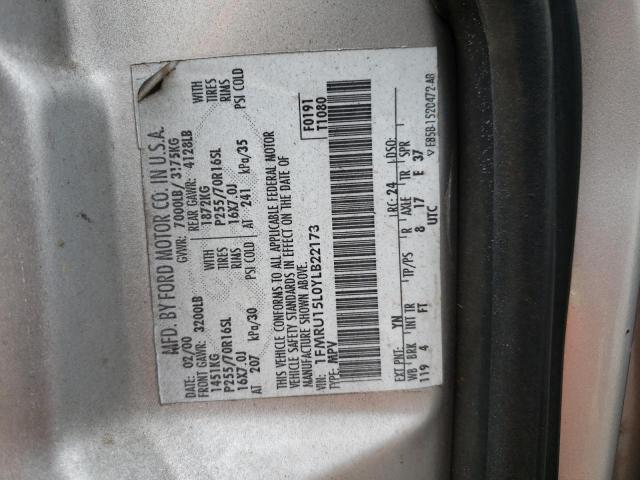 Photo 14 from auction – 2000 FORD EXPEDITION with VIN 1FMRU15L0YLB22173