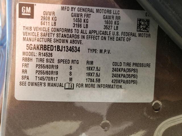 Photo 14 from auction – 2011 BUICK ENCLAVE CX with VIN 5GAKRBED1BJ134634