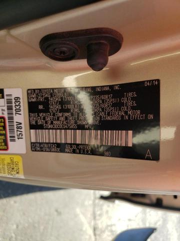 Photo 14 from auction – 2014 TOYOTA SIENNA LE with VIN 5TDKK3DC0ES475855