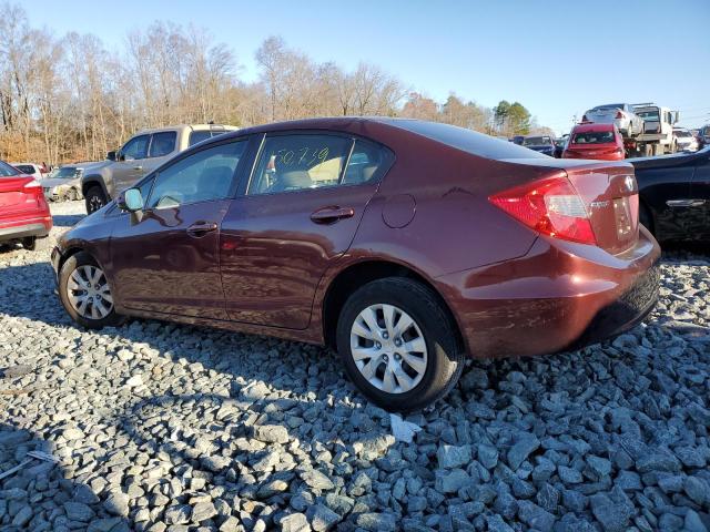 Photo 2 from auction – 2012 HONDA CIVIC LX with VIN 19XFB2F52CE078701