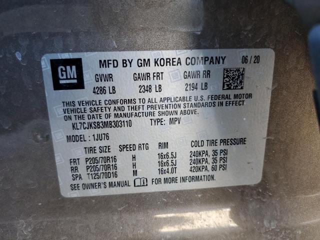 Photo 14 from auction – 2021 CHEVROLET TRAX LS with VIN KL7CJKSB3MB303110