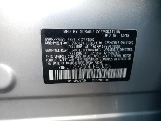 Photo 14 from auction – 2020 SUBARU FORESTER with VIN JF2SKADC4LH483805
