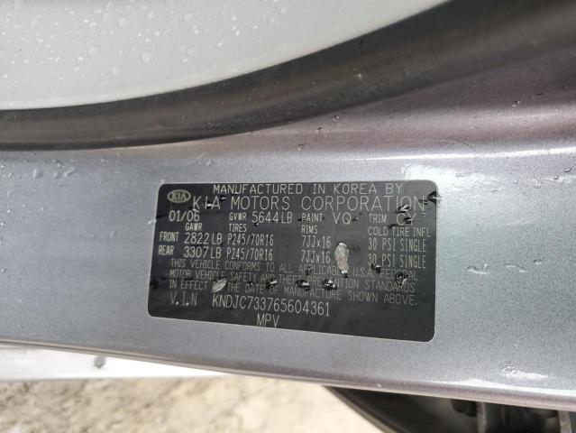 Photo 14 from auction – 2006 KIA SORENTO EX with VIN KNDJC733765604361