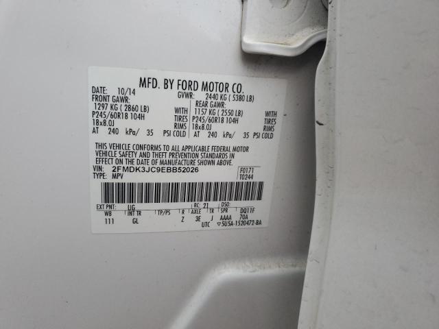 Photo 14 from auction – 2014 FORD EDGE SEL with VIN 2FMDK3JC9EBB52026