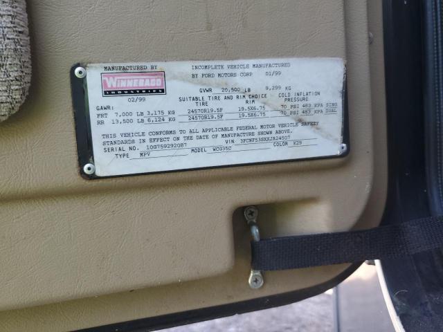 Photo 10 from auction – 1999 WINNEBAGO RV with VIN 3FCNF53SXXJA24507