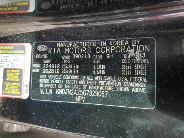 Photo 14 from auction – 2016 KIA SOUL with VIN KNDJN2A25G7329067