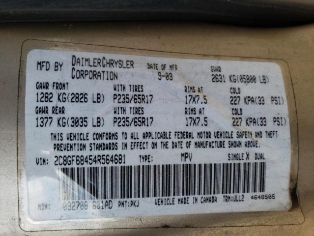 Photo 14 from auction – 2004 CHRYSLER PACIFICA with VIN 2C8GF68454R564681