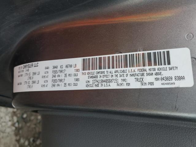 Photo 14 from auction – 2008 DODGE RAM 1500 S with VIN 1D7HU18N48S607151