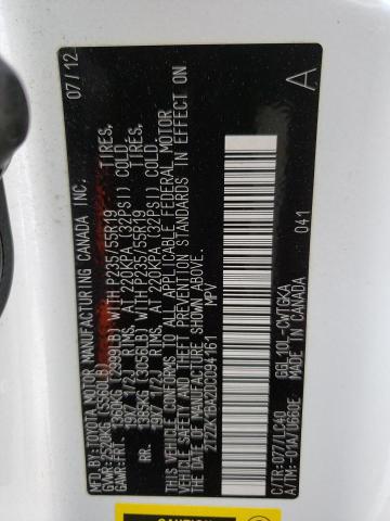 Photo 14 from auction – 2013 LEXUS RX 350 with VIN 2T2ZK1BA2DC094161