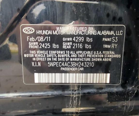 Photo 10 from auction – 2011 HYUNDAI SONATA SE with VIN 5NPEC4AC3BH243210
