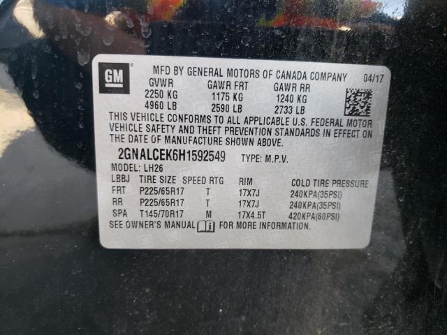 Photo 14 from auction – 2017 CHEVROLET EQUINOX LT with VIN 2GNALCEK6H1592549