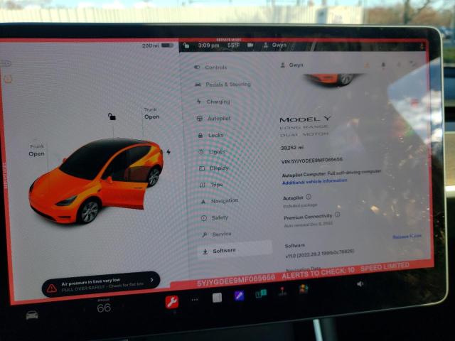Photo 9 from auction – 2021 TESLA MODEL Y with VIN 5YJYGDEE9MF065656