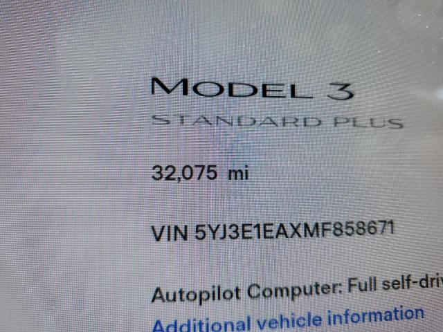 Photo 9 from auction – 2021 TESLA MODEL 3 with VIN 5YJ3E1EAXMF858671