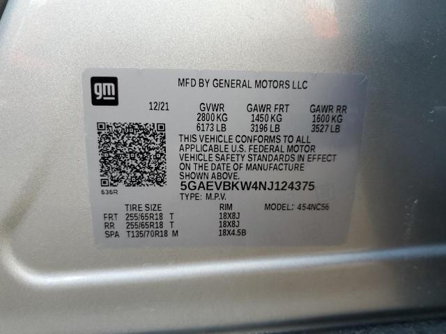 Photo 14 from auction – 2022 BUICK ENCLAVE PR with VIN 5GAEVBKW4NJ124375