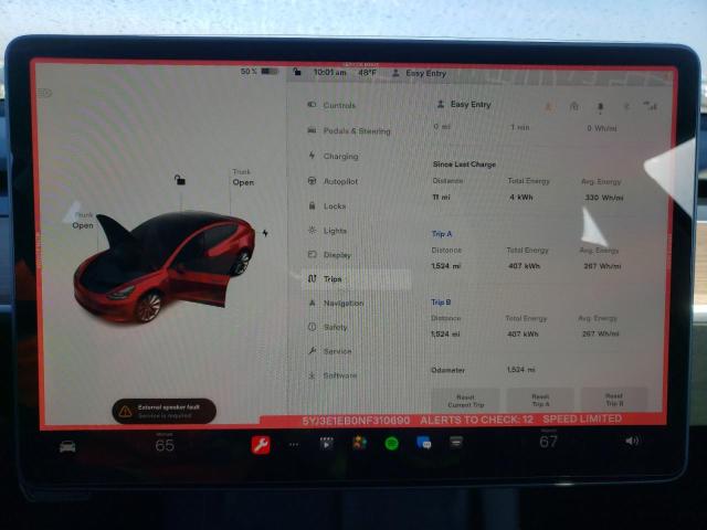 Photo 9 from auction – 2022 TESLA MODEL 3 with VIN 5YJ3E1EB0NF310690