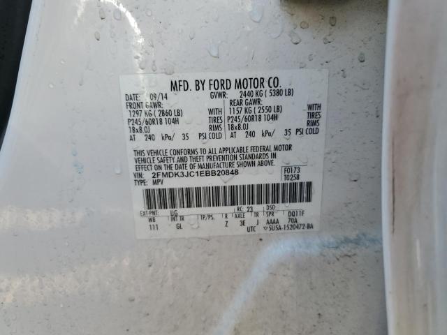 Photo 14 from auction – 2014 FORD EDGE SEL with VIN 2FMDK3JC1EBB20848
