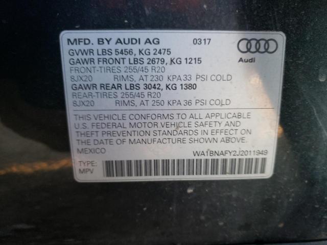 Photo 14 from auction – 2018 AUDI Q5 PREMIUM with VIN WA1BNAFY2J2011949