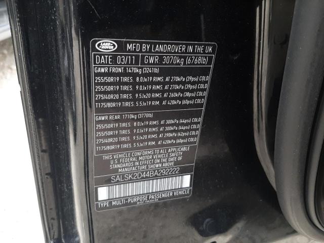 Photo 14 from auction – 2011 LAND ROVER RANGE ROVE with VIN SALSK2D44BA292222