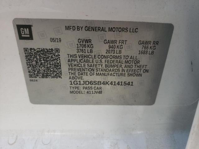 Photo 10 from auction – 2019 CHEVROLET SONIC LT with VIN 1G1JD6SB4K4141541
