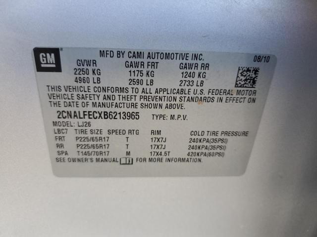 Photo 14 from auction – 2011 CHEVROLET EQUINOX LT with VIN 2CNALFECXB6213965