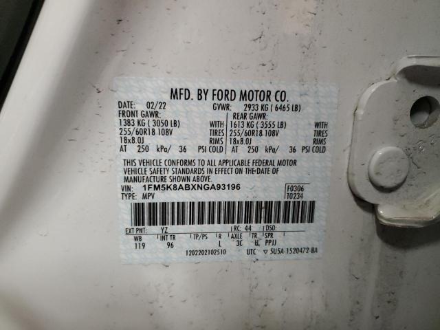Photo 14 from auction – 2022 FORD EXPLORER P with VIN 1FM5K8ABXNGA93196
