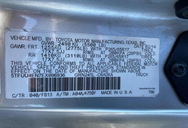 Photo 10 from auction – 2014 TOYOTA TACOMA with VIN 5TFUU4EN7EX096936