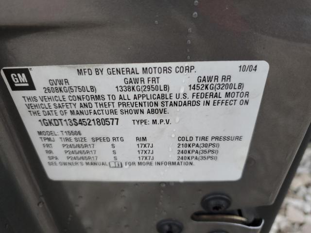 Photo 14 from auction – 2005 GMC ENVOY with VIN 1GKDT13S452180577
