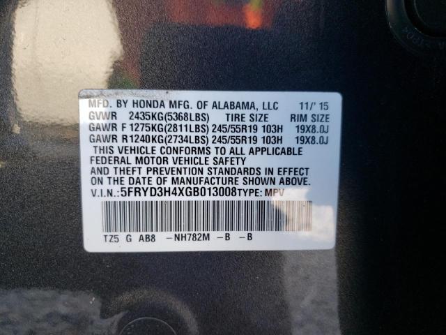 Photo 14 from auction – 2016 ACURA MDX TECHNO with VIN 5FRYD3H4XGB013008