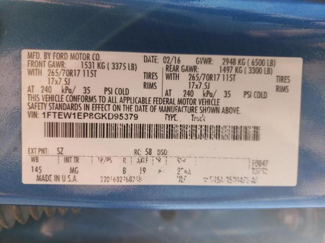 Photo 10 from auction – 2016 FORD F150 SUPER with VIN 1FTEW1EP8GKD95379