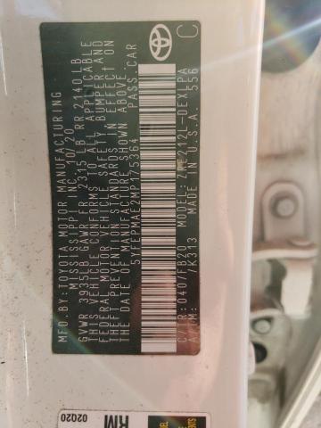 Photo 10 from auction – 2021 TOYOTA COROLLA LE with VIN 5YFEPMAE2MP175364