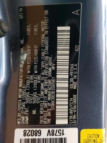 Photo 14 from auction – 2014 TOYOTA SIENNA LE with VIN 5TDKK3DC9ES507461