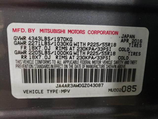 Photo 14 from auction – 2016 MITSUBISHI OUTLANDER with VIN JA4AR3AW0GZ043087