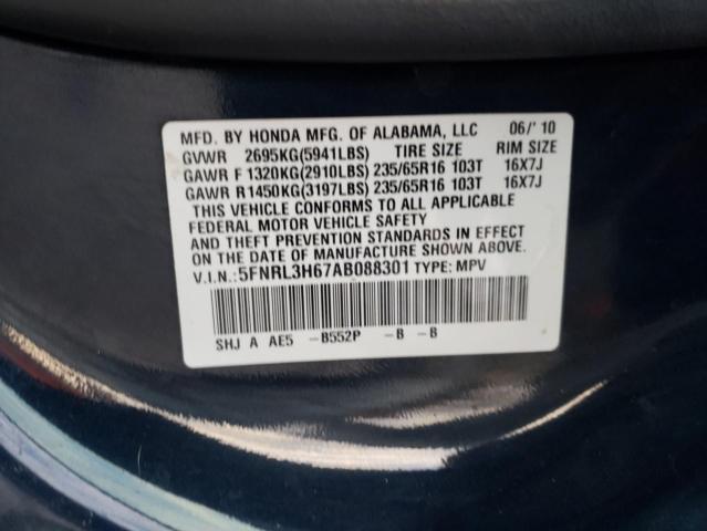 Photo 14 from auction – 2010 HONDA ODYSSEY EX with VIN 5FNRL3H67AB088301