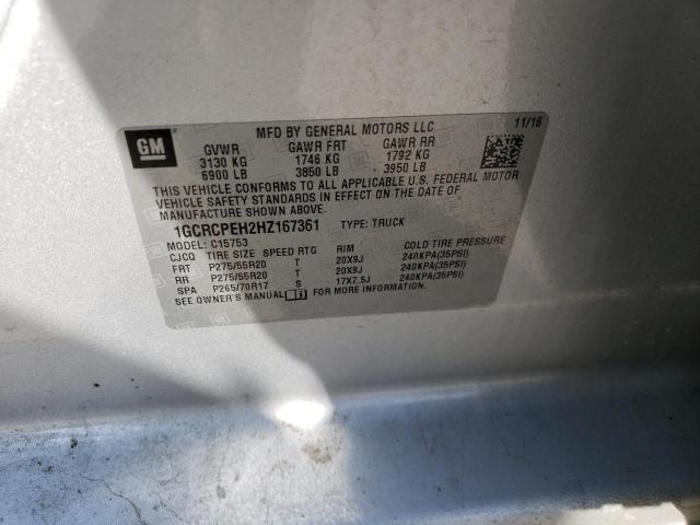Photo 14 from auction – 2017 CHEVROLET SILVERADO with VIN 1GCRCPEH2HZ167361