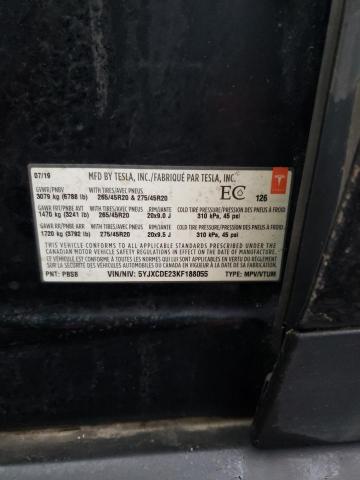 Photo 14 from auction – 2019 TESLA MODEL X with VIN 5YJXCDE23KF188055