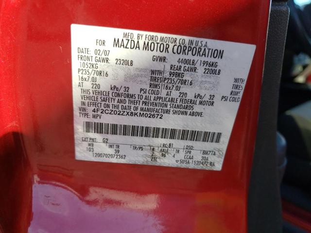 Photo 14 from auction – 2008 MAZDA TRIBUTE I with VIN 4F2CZ02ZX8KM02672