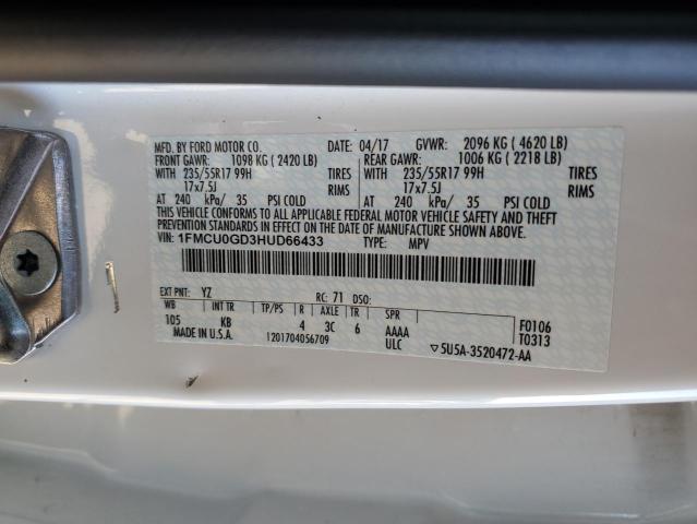 Photo 14 from auction – 2017 FORD ESCAPE SE with VIN 1FMCU0GD3HUD66433