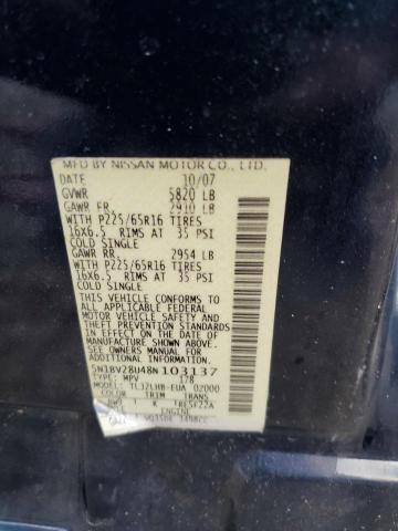 Photo 14 from auction – 2008 NISSAN QUEST S with VIN 5N1BV28U48N103137