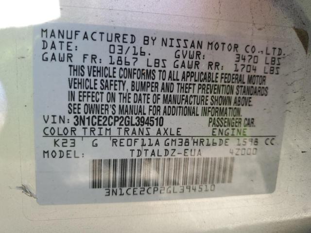 Photo 14 from auction – 2016 NISSAN VERSA NOTE with VIN 3N1CE2CP2GL394510