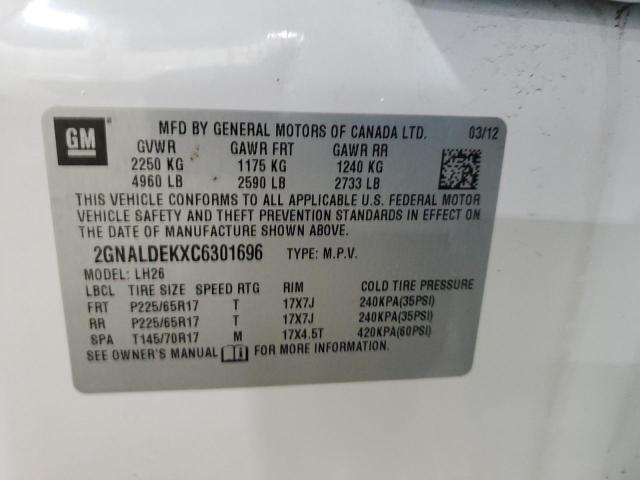 Photo 14 from auction – 2012 CHEVROLET EQUINOX LT with VIN 2GNALDEKXC6301696