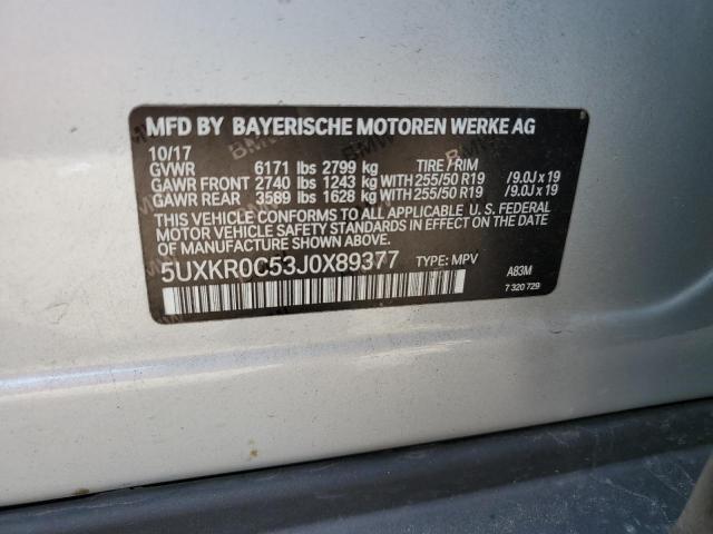 Photo 14 from auction – 2018 BMW X5 XDRIVE3 with VIN 5UXKR0C53J0X89377
