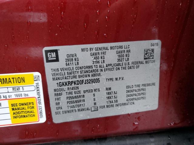 Photo 14 from auction – 2015 GMC ACADIA SLE with VIN 1GKKRPKD0FJ329005
