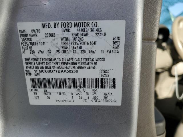 Photo 14 from auction – 2011 FORD ESCAPE XLT with VIN 1FMCU0D77BKA50258