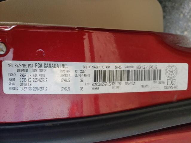 Photo 14 from auction – 2016 DODGE GRAND CARA with VIN 2C4RDGDG5GR192379
