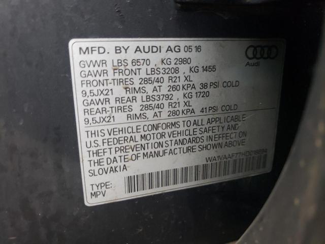 Photo 14 from auction – 2017 AUDI Q7 PRESTIG with VIN WA1VAAF77HD018894