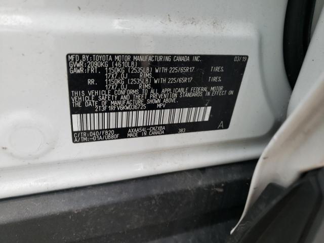 Photo 14 from auction – 2019 TOYOTA RAV4 LE with VIN 2T3F1RFV6KW036725