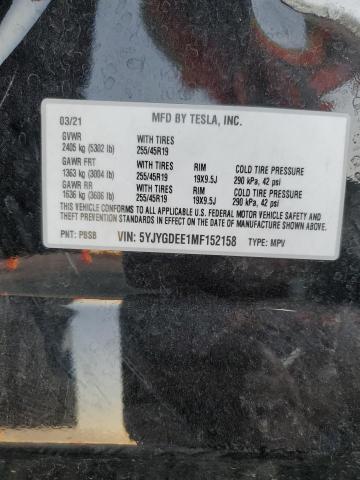 Photo 14 from auction – 2021 TESLA MODEL Y with VIN 5YJYGDEE1MF152158