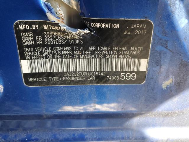 Photo 10 from auction – 2017 MITSUBISHI LANCER ES with VIN JA32U2FU9HU015442