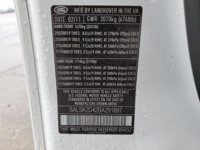 Photo 14 from auction – 2011 LAND ROVER RANGE ROVE with VIN SALSK2D42BA291697